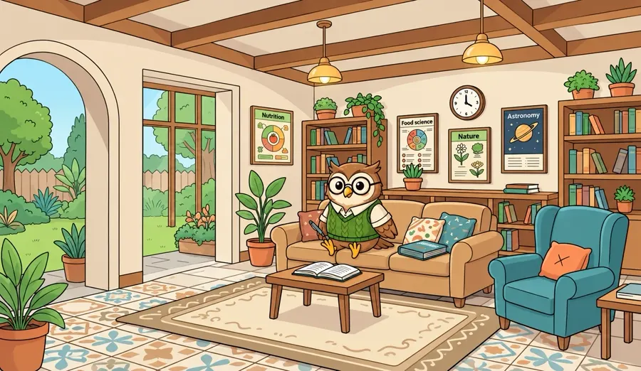 Le salon du hibou, décor des histoires audio à la maison